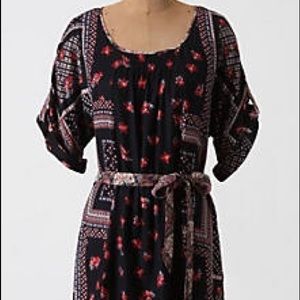 Anthro patchwork Peasant top
